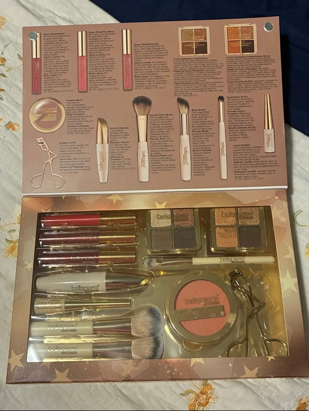 Bellapierre Ultimate Eyeshadow & Face Set — Peach & Gold Palette
